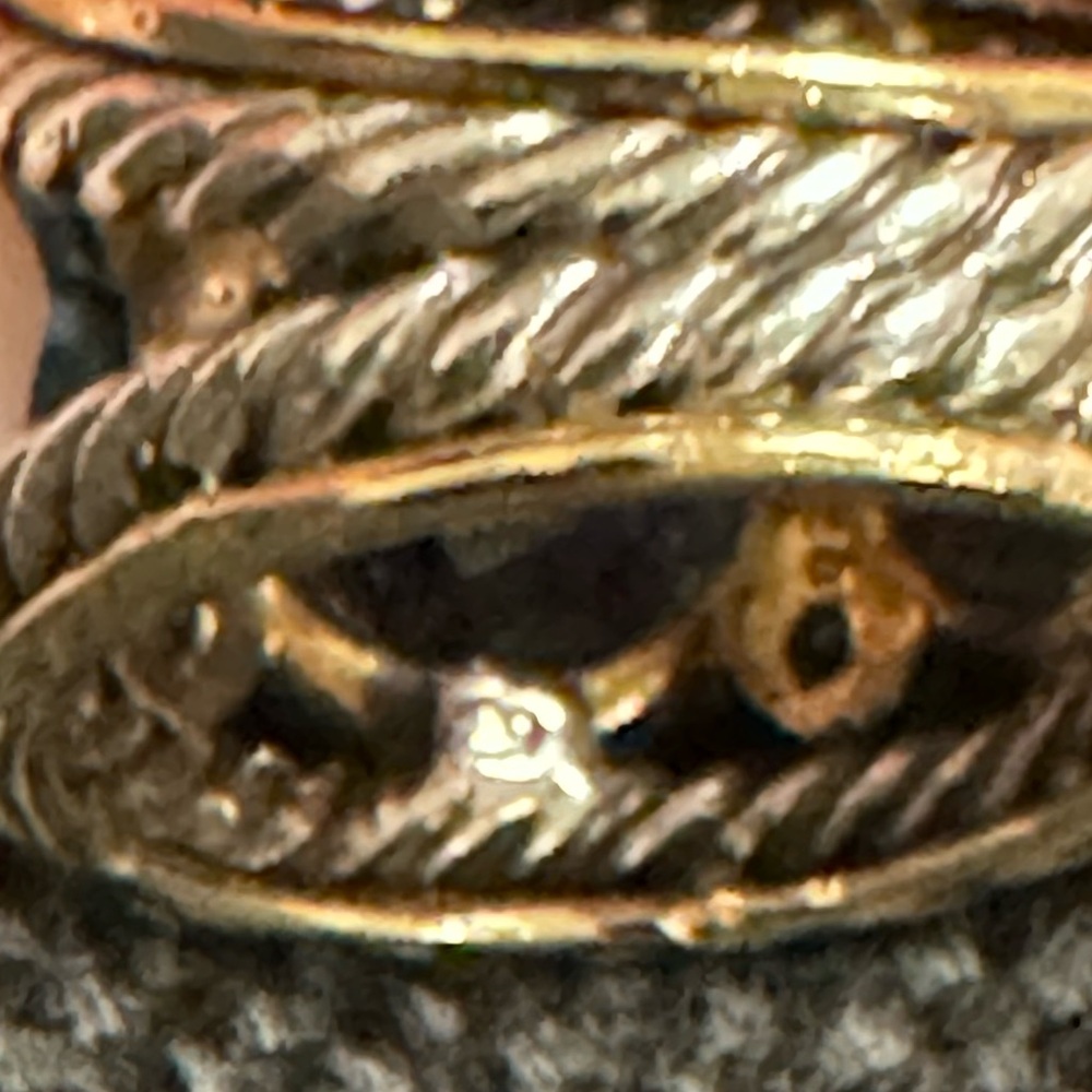 David Yurman Mosaic Ring Blue Topaz Diamonds Sterling 18K Gold Size 6 - Picture 4 of 10